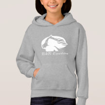 B&B Equestrian - Kids Hoodie - Vit Logotyp
