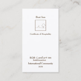 B&B-insatser i Internationell 2020 Visitkort