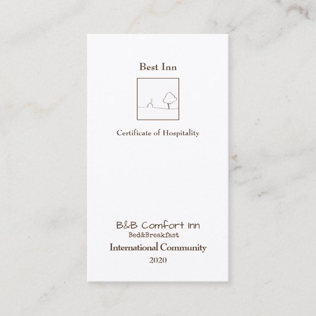 B&B-insatser i Internationell 2020 Visitkort (Framsida)