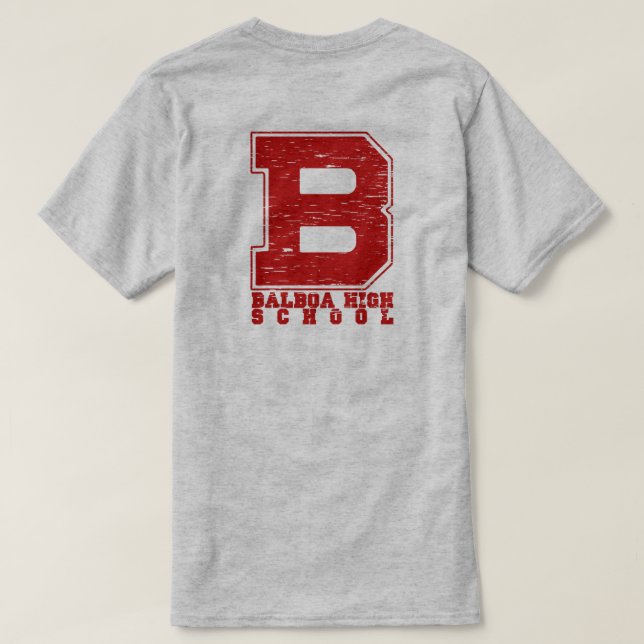 "B" Balboa High School T-shirt (Design baksida)