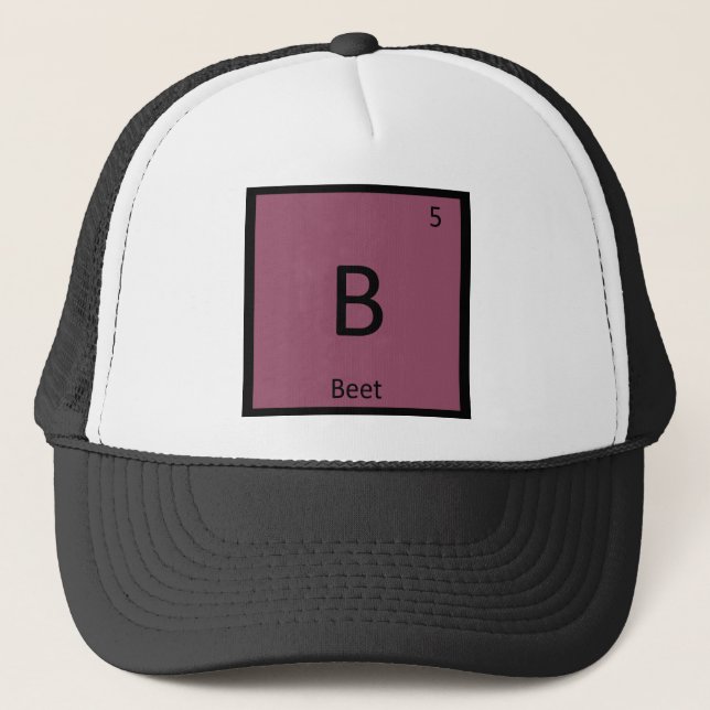 B - Beet Vegetabilisk kemi Periodic Bord Symbol Keps (Framsida)