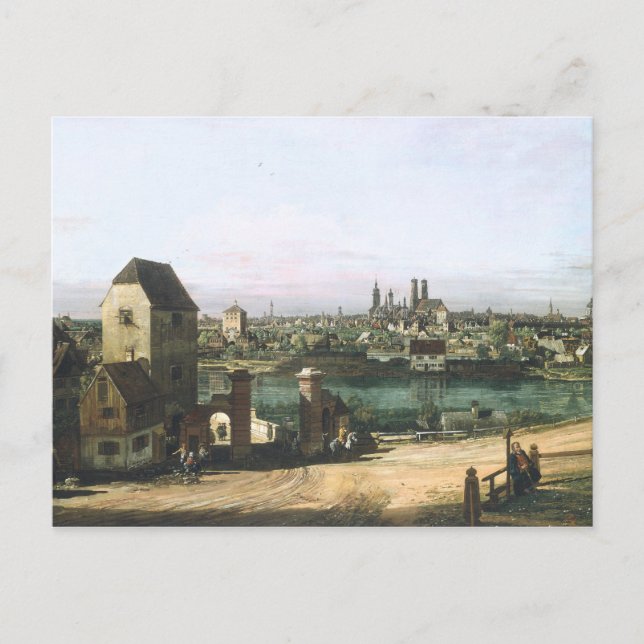 B. Bellotto:s syn på den tyska staden München Vykort (Framsida)