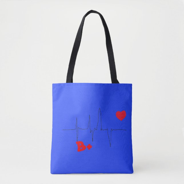 B+ Blodgruppstyp Positive Rhesus Tote Bag Tygkasse (Framsida)