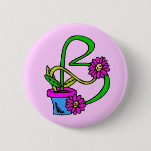 B - Blommor, monogram, knapp