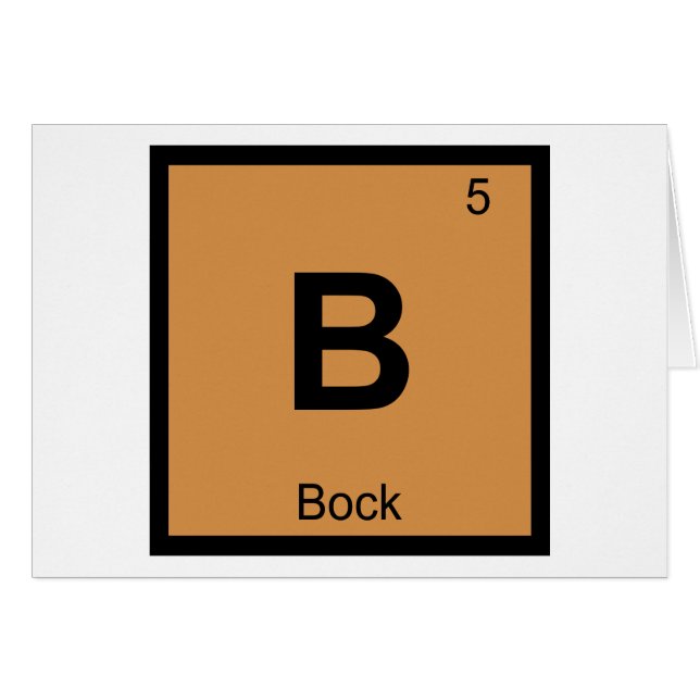 B - Bocköls kemi Periodiska systemets symbol Hälsningskort (Framsidan Horizontal)