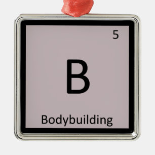 B - Bodybuilding Sports Chemistry Periodic Bord Julgransprydnad Metall
