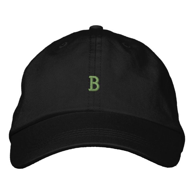 B Bokstavstryckt Monogram Initial Broderad Hatt Keps (Framsida)