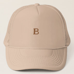 B Bokstavstryckt Monogram Initial Trucker Hatt Keps