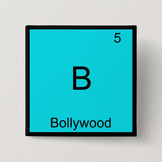 B - Bollywood Rolig Kemiskt Elementsymbol T-shirt Knapp (Framsida)