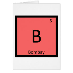 B - Bombay Katt Indien Kemiskt Elementsymbol Hälsningskort