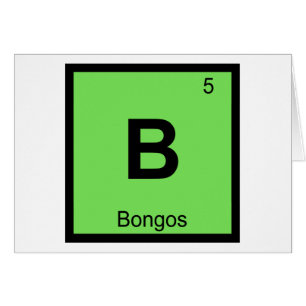 B - Bongos Musik Kemi Periodiska Systemets Symbol Hälsningskort