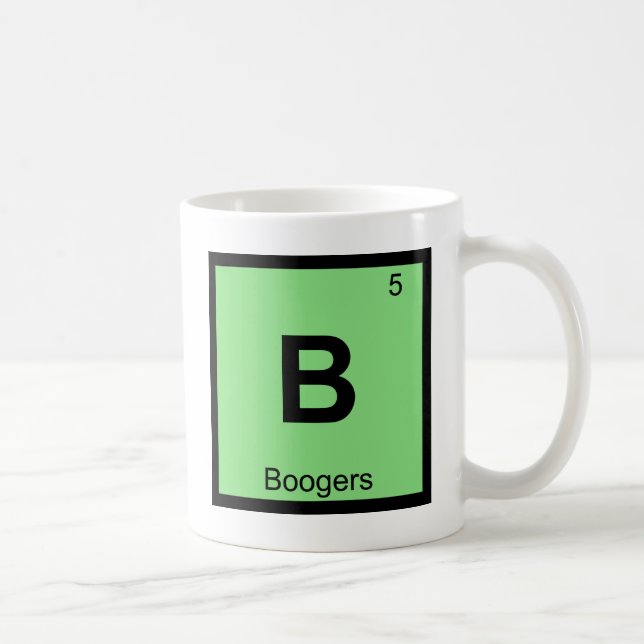 B - Boogers kemi Periodic Bord Symbol Kaffemugg (Höger)