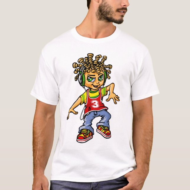 B boy and dreadlocks tee shirt (Framsida)