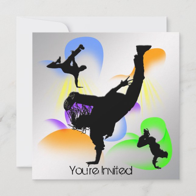 B-Boying partyinbjudan Inbjudningar (Framsida)