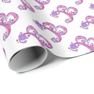 B brev monogram personlig papper förpackning presentpapper