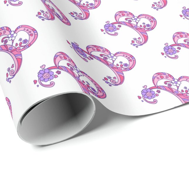 B brev monogram personlig papper förpackning presentpapper (Rullad Hörn)