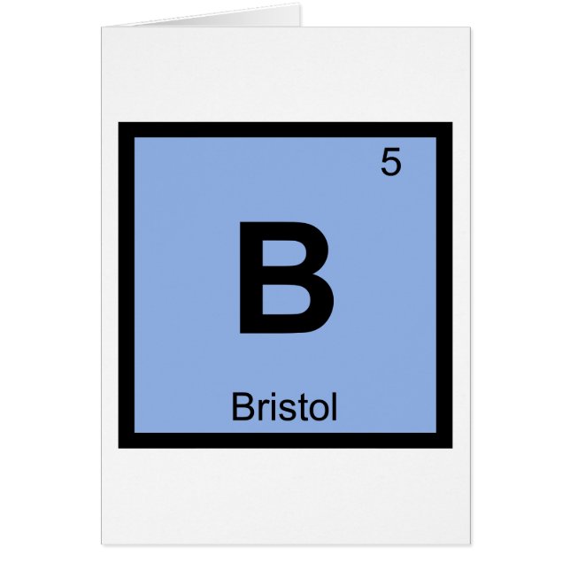 B - Bristol Connecticut kemi periodiska systemet Hälsningskort (Framsidan)