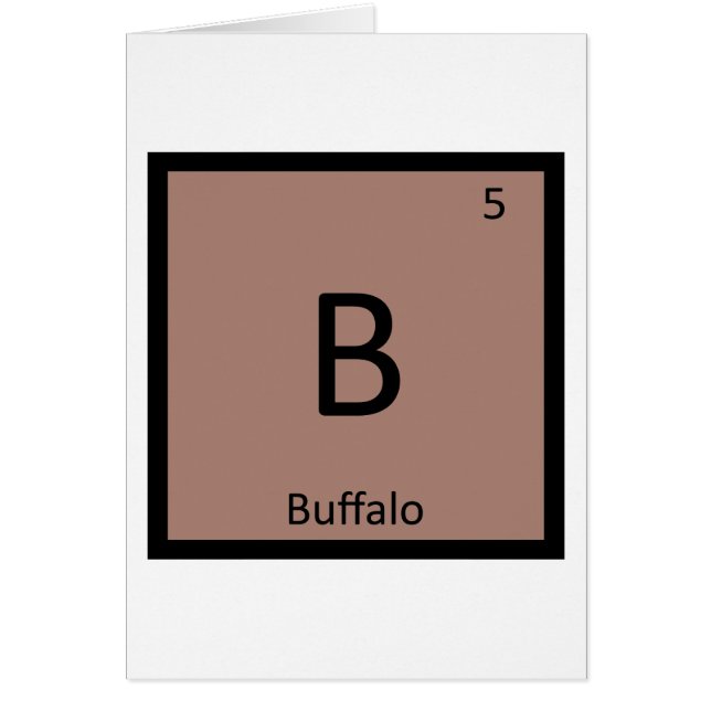 B - Buffalo Buffalo Kemisymbol Hälsningskort (Framsidan)