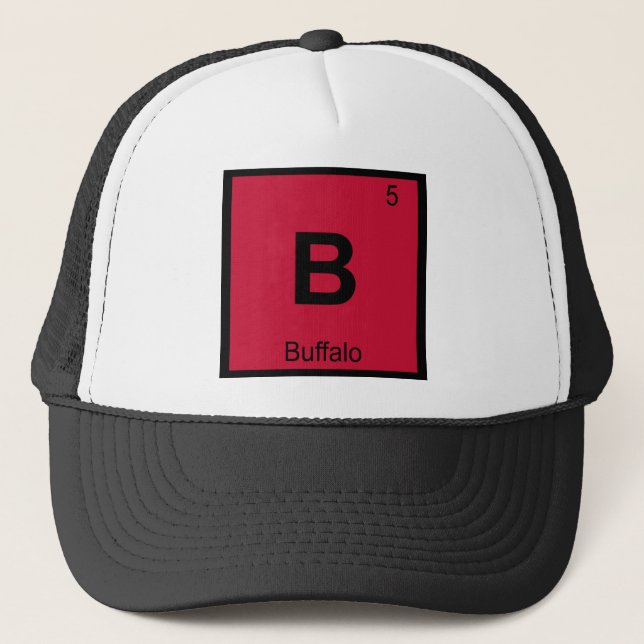 B - Buffalo New York kemi periodiska systemet Stad Truckerkeps (Framsida)