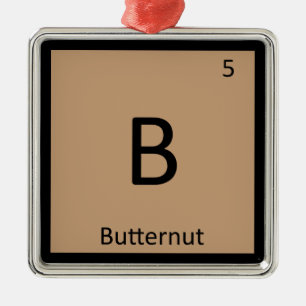 B - Butternut Squash Chemistry Periodic Bord Julgransprydnad Metall