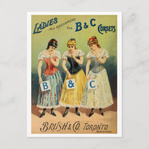 "B & C Corsets Annons" vykort