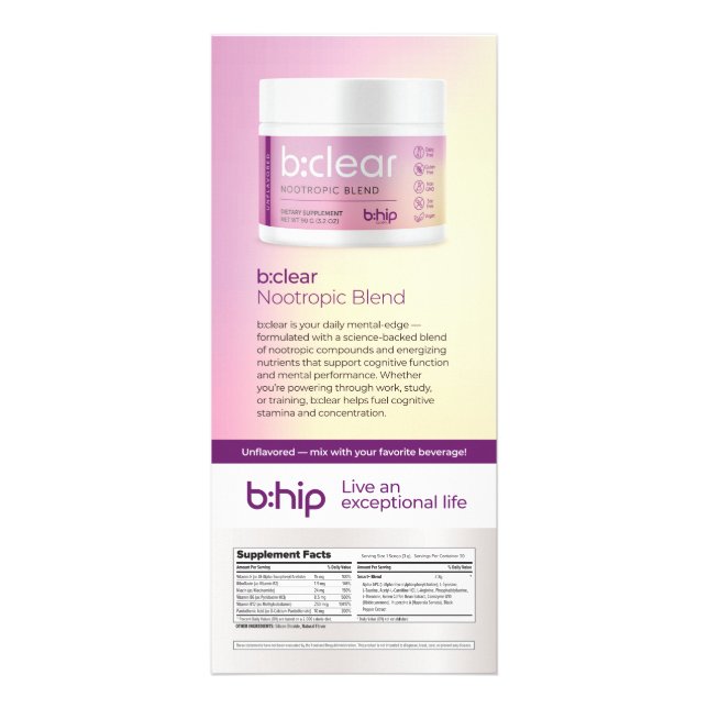 b:clear reklamkort (Framsidan)