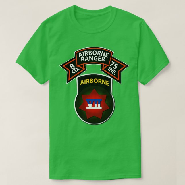 B Co 75:e VII-beskickningar, flygburna T Shirt (Design framsida)