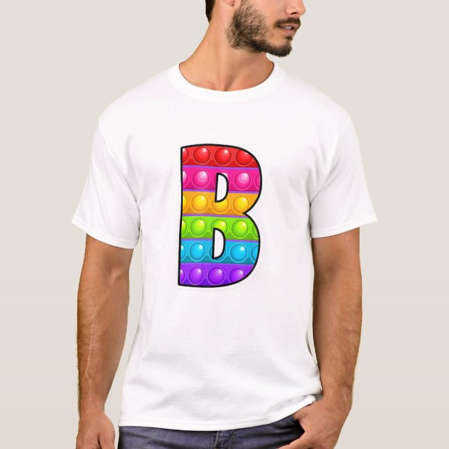 B Cutest Capital Brev B Alphabet Funny Poppin Ki T Shirt (Framsida)