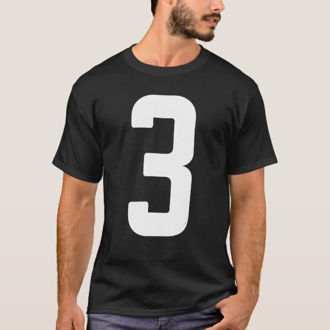 B Dag Nummer 3 Monogram Norwester Teckensnitt Init T Shirt (Framsida)