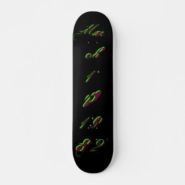 B-dagen den 10 mars 1982 - Skateboard - Anpassade Bräda 20 Cm (Framsida)