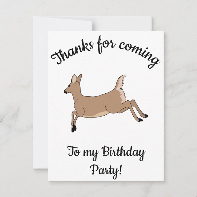 B-dagslevande Hjort från lycklig Tack Kort (Framsida)