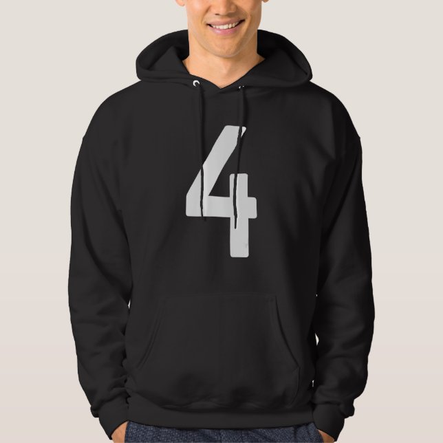 B Day Number 4 Monogram Norwester Font Initial Alp Hoodie (Framsida)