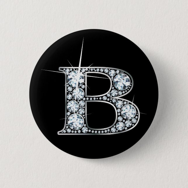 "B" Diamond Bling-knapp Knapp (Framsida)