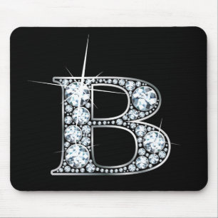 "B" Diamond Bling Mousepad Musmatta