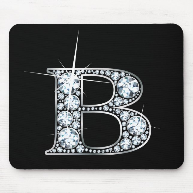 "B" Diamond Bling Mousepad Musmatta (Framsidan)