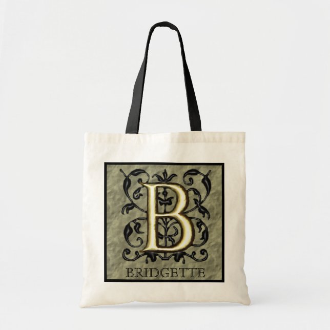 B - Embossed Vintage Monogram Tygkasse (Framsidan)