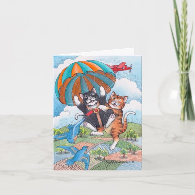 B & fallskärmfödelsedagen för T #57 noterar Kort (Framsida)