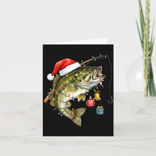 B Fish Festive Lights Christmas Funny Fishing Long Kort (Framsida)
