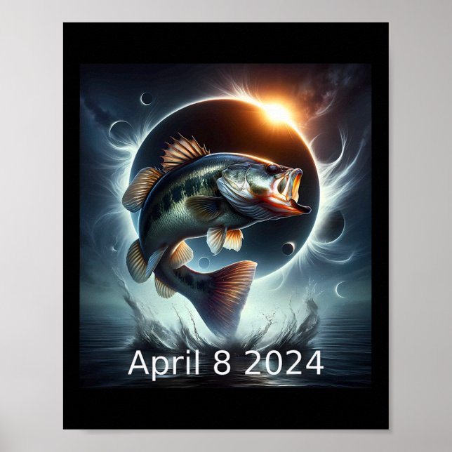 B Fish Solar Eclipse April 8 2024 Poster (Framsidan)
