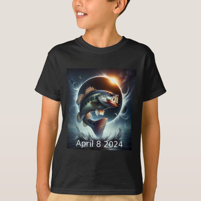 B Fish Solar Eclipse April 8 2024 T Shirt (Framsida)