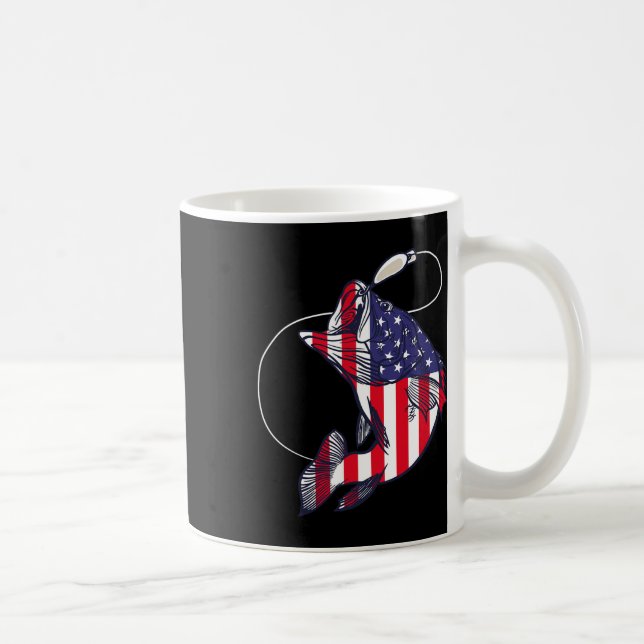 B Fishfish American Flagga Patriotic Four of J Kaffemugg (Höger)