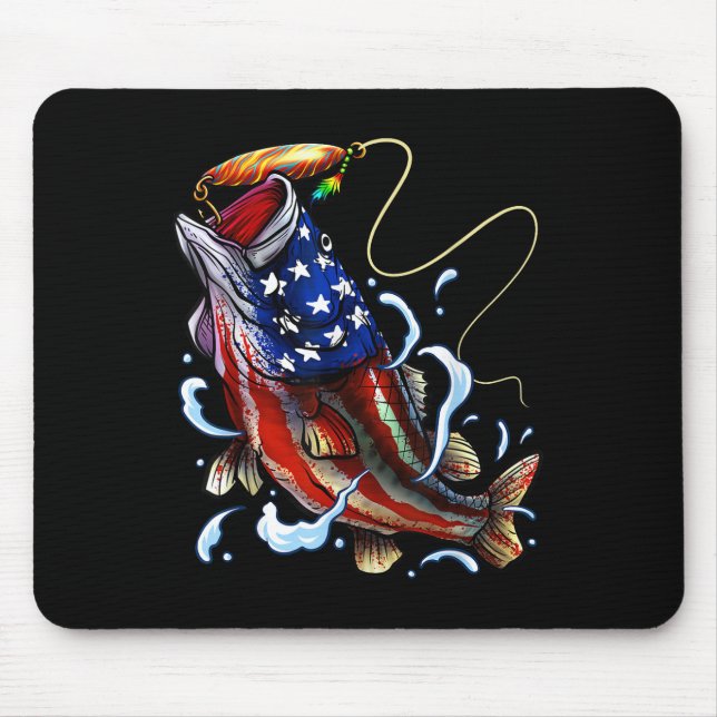 B Fishing Fish American Flag Dad Father Fourth Of  Musmatta (Framsidan)