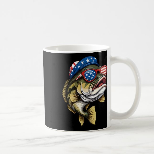 B Fisk 4 juli Amerikanska Flagga Patriotic Fish Kaffemugg (Höger)