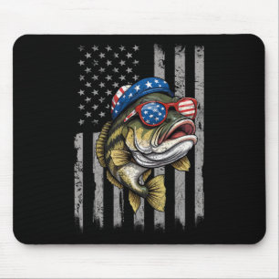 B Fisk 4 juli Amerikanska Flagga Patriotic Fish Musmatta