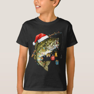 B Fisk Festiva Ljus Jul Rolig Fiske Lång T Shirt