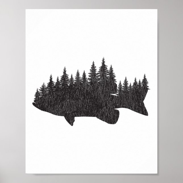 B Fiskeskog - Större svartabbsfiskare Poster (Framsidan)