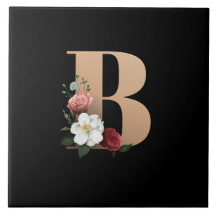 B Flyttat monogram Kakelplatta