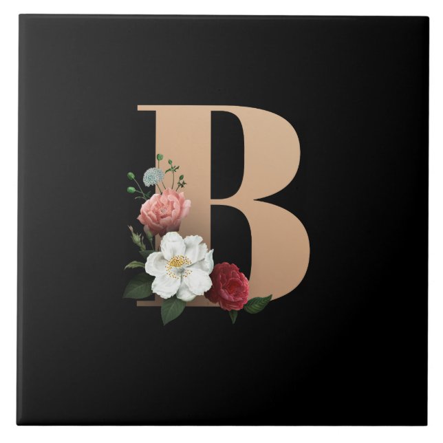 B Flyttat monogram Kakelplatta (Framsidan)