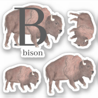 B för Bison Stickers Klistermärken