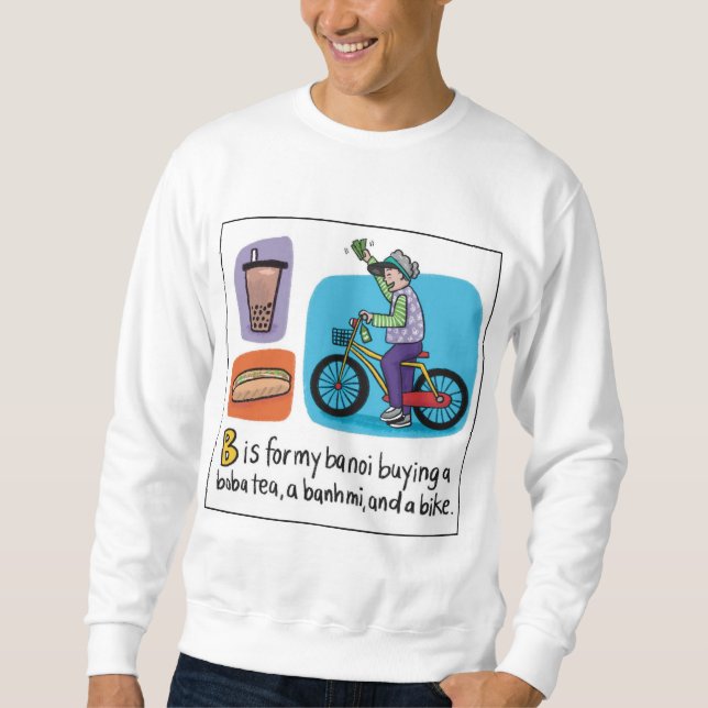 B för Boba CrewnackSweatshirt Lång Ärmad Tröja (Framsida)